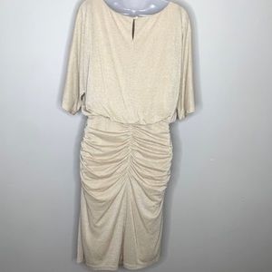 Beautiful cold shoulder gold sparkly cocktail/party dress